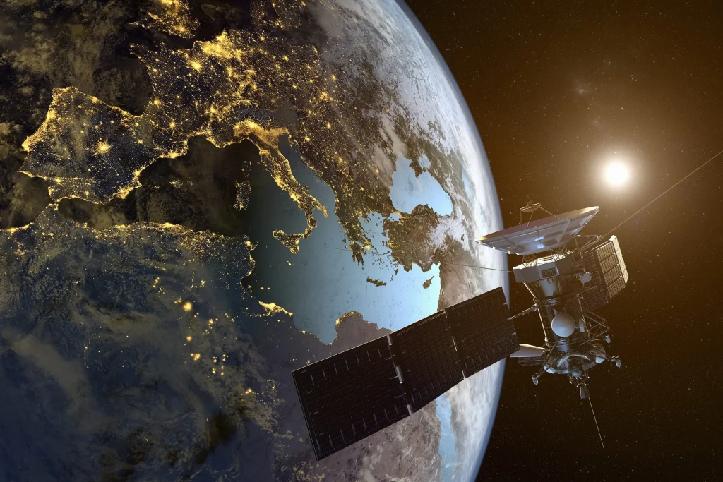 neosat offre internet par satellite partout en france Actualités-neosat-Satellite_au_dessus_de_l'Europe_de_nuit